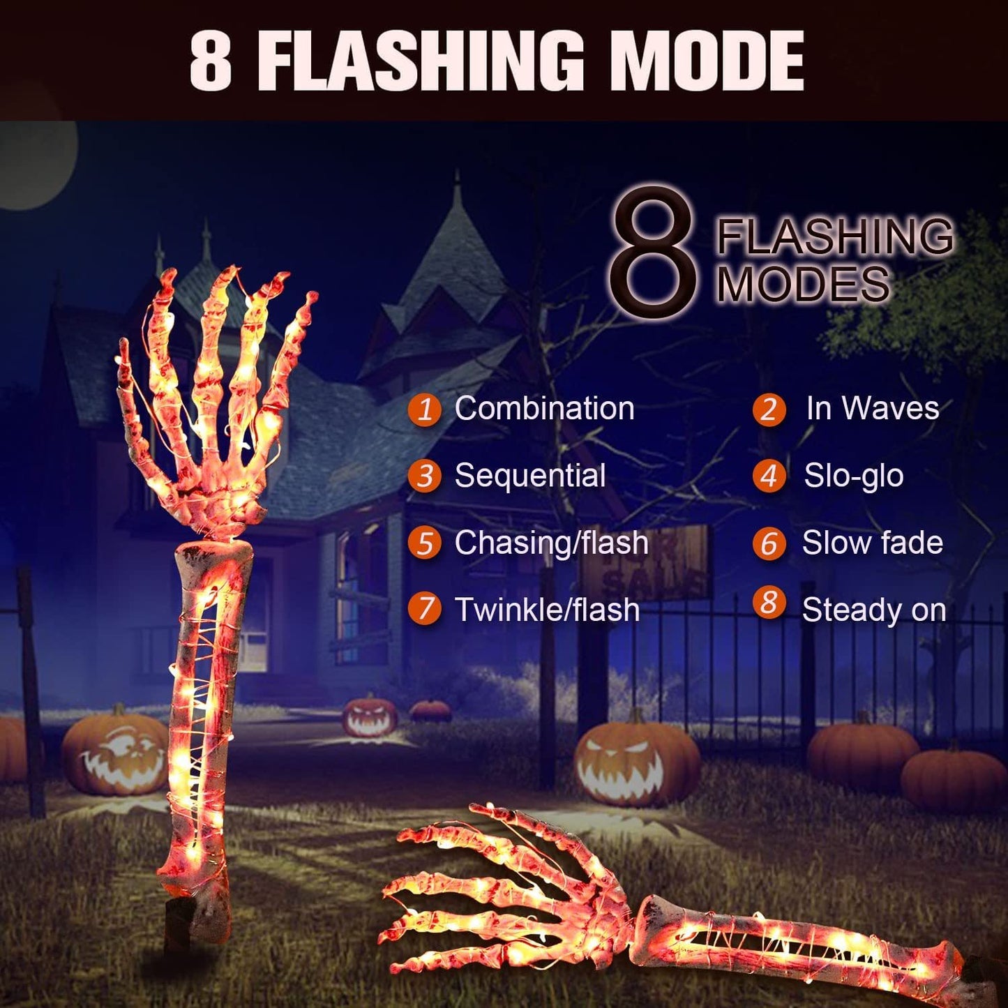 👻🎃Halloween Glowing Skull Hand Bones - 2 Pack