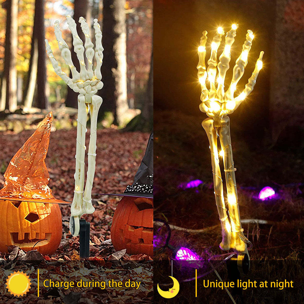 👻🎃Halloween Glowing Skull Hand Bones - 2 Pack