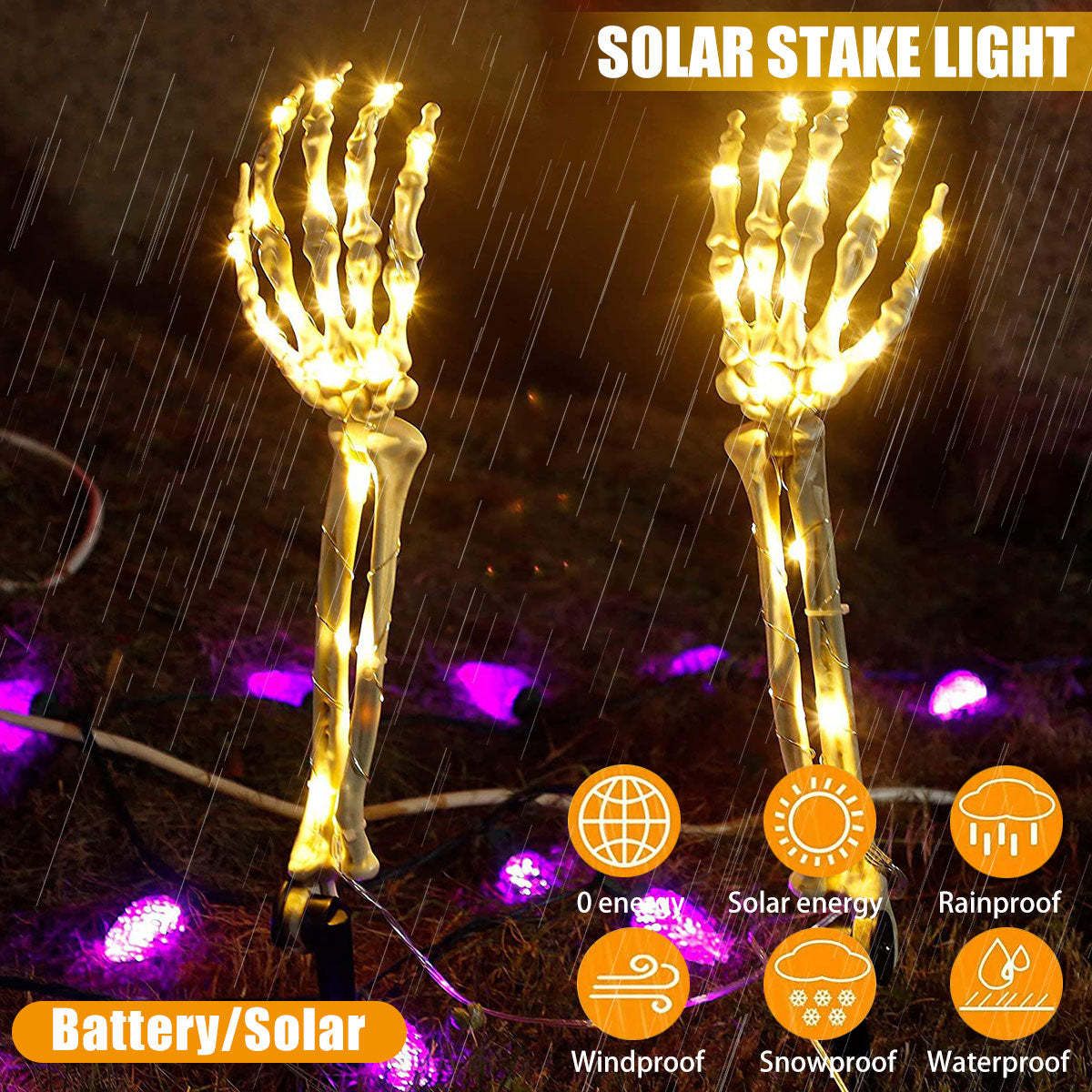 👻🎃Halloween Glowing Skull Hand Bones - 2 Pack