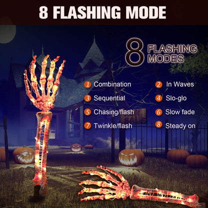 👻🎃Halloween Glowing Skull Hand Bones - 2 Pack