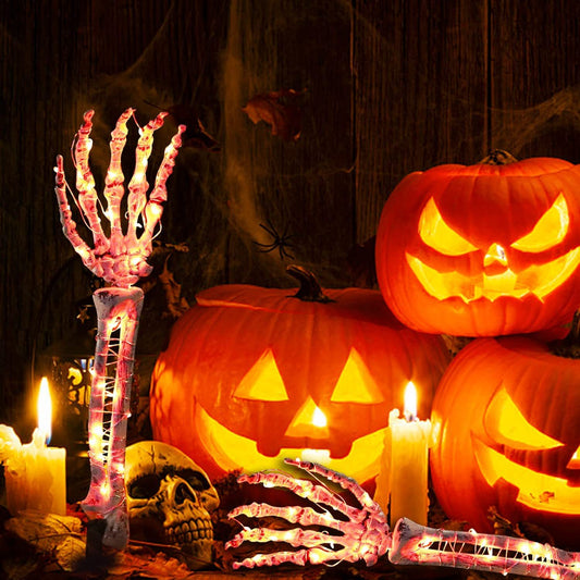 👻🎃Halloween Glowing Skull Hand Bones - 2 Pack
